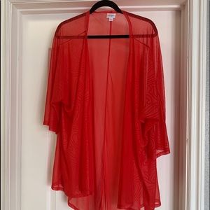 LulaRoe Kimono. Red. Like new.